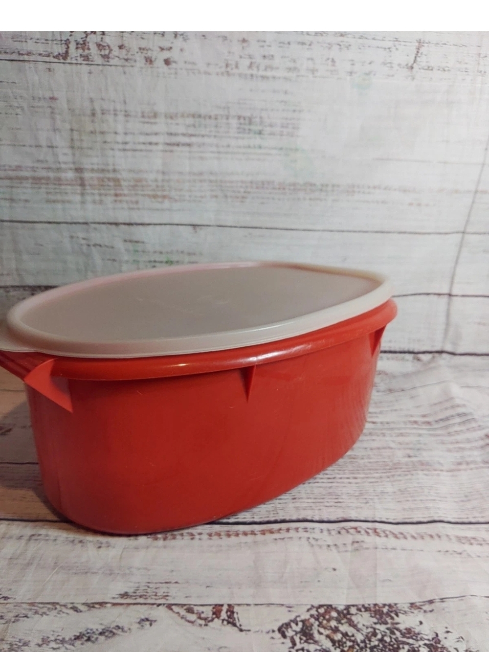 Vintage TUPPERWARE 487-5 Ham Roast Turkey Saver Keeper Paprika 3 Piece Set